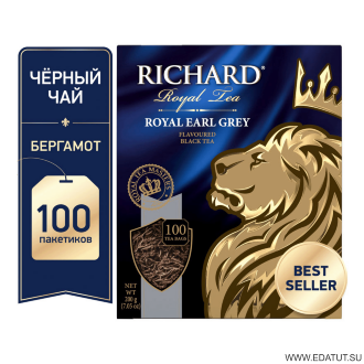 Richard Чай Royal Earl Grey чёрн.100пак*6 корб /27834/ Richard Чай Royal Earl Grey чёрн.100пак*6 корб /27834/